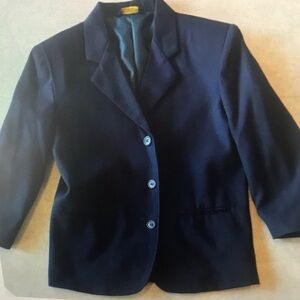 Classic Navy Women's Blazer - Tailored Three-Button Jacket